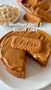 Eggless Oats and Biscoff Cake